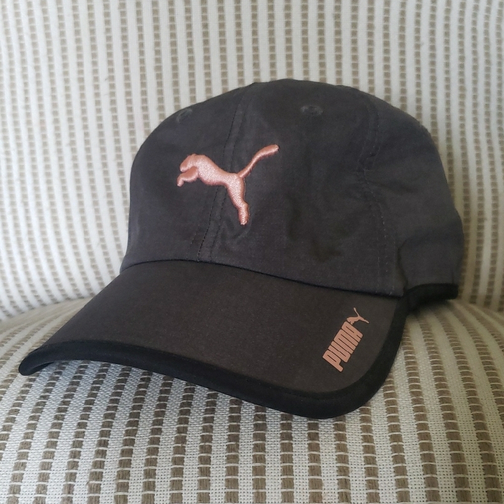 Puma Grey Cap with Pink Logo One Size